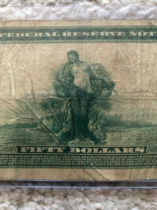 1914 $50 FIFTY DOLLAR FEDERAL RESERVE NOTE NOTE PAPER MONEY 4