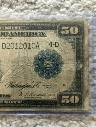 1914 $50 FIFTY DOLLAR FEDERAL RESERVE NOTE NOTE PAPER MONEY 8
