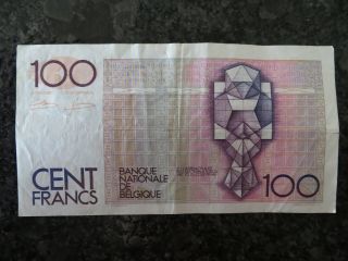 BELGIUM 100 FRANCS BANKNOTE - Collectable 2