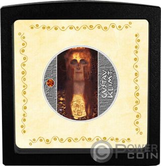 PALLAS ATHENE Amber Gustav Klimt Golden Five Silver Coin 1$ Niue 2019 3