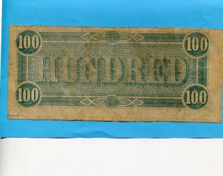 1864 CONFEDERATE STATES OF AMERICA $100 LUCY PICKENS COLUMBIA SC NOTE 2