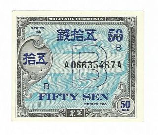 Korea/japan - Military Currency - 1945,  10,  50 Sen,  1,  5,  10,  20 Yen.  Series 100