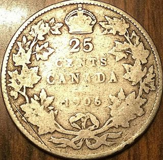 1906 Canada Silver 25 Cents