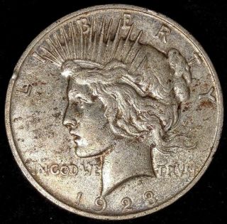 1923 - D $1 Liberty Peace Silver Dollar M2117otcr 90 Silver $1.  00