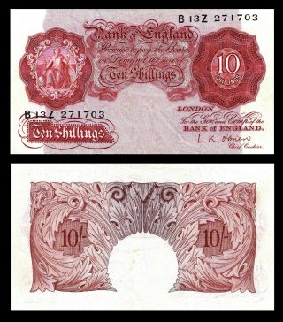 Great Britain Bank Of England 10 Shillings Nd 1955 - 60 Xf P - 368c