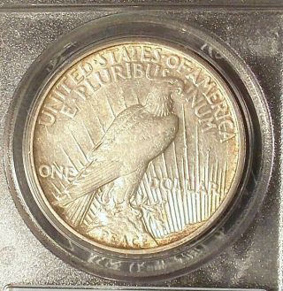 1921 Peace Line Thru L VAM - 3 PCGS AU50 Dollar Key Date Hi Relief Type Coin Ray 3