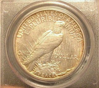 1921 Peace Line Thru L VAM - 3 PCGS AU50 Dollar Key Date Hi Relief Type Coin Ray 7