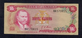 Jamaica 50 Cents (1970) Ba Pick 53 Xf.
