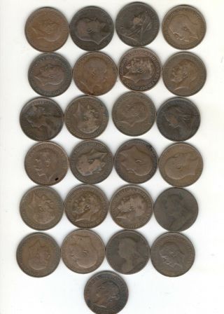 25 Old British Half Penny