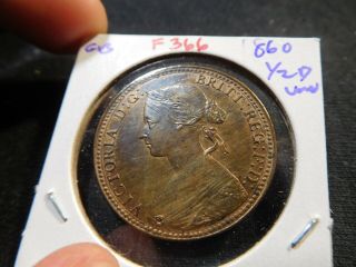 F366 Great Britain 1860 1/2 Penny Unc