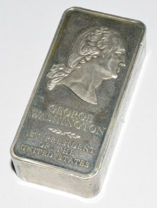 Danbury - George Washington - 2500 Grains.  925 Sterling Silver Bar First Ed