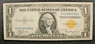 1935 A Silver Certificate North Africa Yellow Seal $1 One Dollar F - 1935 - A 9/17