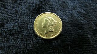 1852 Liberty Head $1 One Dollar Us Gold Coin - Ungraded - D8