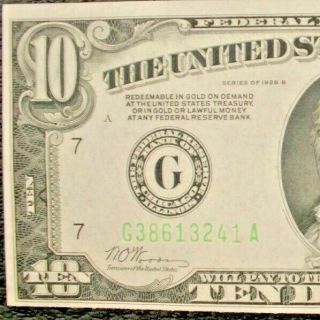 RARE 1928 B $10 Federal Reserve Note - FR2002 - G CHICAGO 9/17 3
