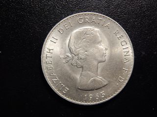 1965 Elizabeth Ii Dei Gratia Regina F.  D.  Churchill Coin Ww138xcx