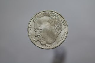 1975 J German 5 Marks Silver Coin Friedrich Ebert A92 P5642