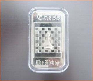 1 Oz.  999 Silver Chess The Bishop - Madison Art Bar 2046