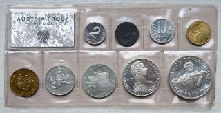 Scarce Austria Km Ps9,  1967 Proof Set Of 9 Coins,  Low 1.  1k Mintage Pr,