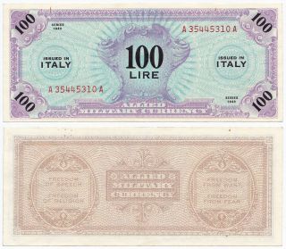 Italy,  100 Lire 1943,  Pick M15a,  Axf,  Allied Military Currency