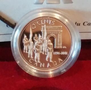 2001 Canada Royal Military College Sterling Silver 5 - Cent Coin By Rcm