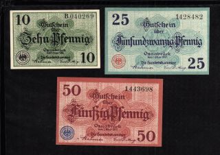 8y855 Germany Notgeld - Osnabruck - 10,  25,  50 Pfennig