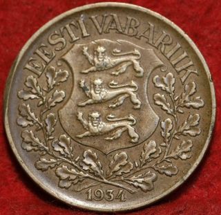 1934 Estonia 1 Kroon Foreign Coin