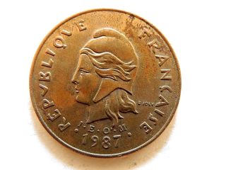 1987 Caledonia One Hundred (100) Francs Coin
