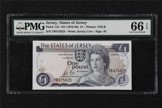 1976 - 88 Jersey States Of Jersey 1 Pound Pick 11b Pmg 66 Epq Gem Unc