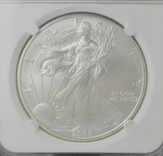 2006 American Silver Eagle Ngc Ms70 1 Ozt 999 Fine Silver S$1