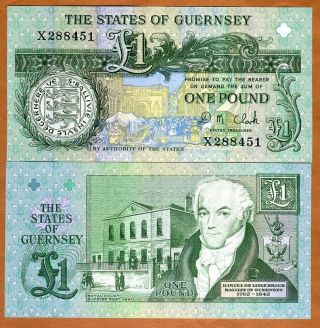 Guernsey,  1 Pound,  Nd (1991) 2016,  P - 52c,  Unc