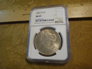 1883 - Cc Morgan Silver Dollar Coin $1 Ngc Ms63 Light Toning - S&h Usa