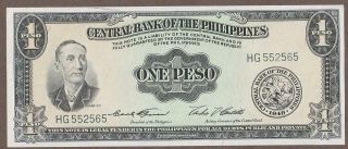 C.  A.  1949 Philippines 1 Peso Note Unc