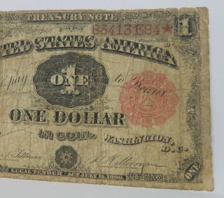 1891 $1 Treasury Note STANTON Fr 351 Tillman / Morgan 177 5