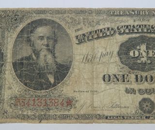 1891 $1 Treasury Note STANTON Fr 351 Tillman / Morgan 177 6