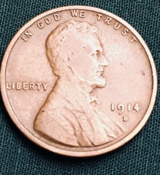 1914 - D Lincoln Cent Looks To Be In With Full Wheat Ears