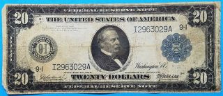 1914 Series $20 Twenty Dollar Federal Reserve Note Minneapolis Burke | Mcadoo