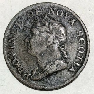 1832 Province Of Nova Scotia Thistle Half Penny Token Coin