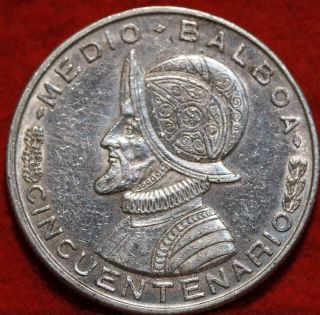 1953 Panama 1/2 Balboa Silver Foreign Coin