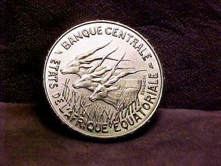 Equatorial African States 100 Francs “piefort” Coin 1966 Bu