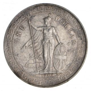 Better - 1908 United Kingdom 1 Dollar - 26.  9 Grams - World Silver Coin 561