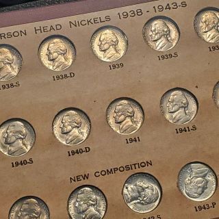1938 - 1964 Jefferson Nickel Set Bu Vintage Album