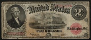 United States (p188) 2 Dollars 1917 F/f,  United States Note Speelman - White