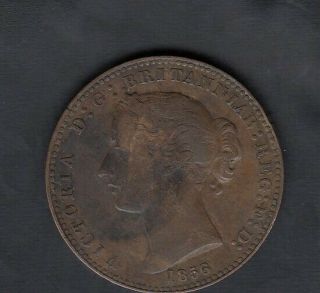 1856 Nova Scotia One Penny Token Ns - 6a1