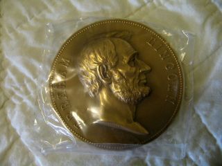 Estate Vintage U.  S.  3 In.  Bronze Medal - Abraham Lincoln 116