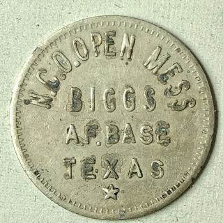 Biggs Af Base Nco Open Mess Token Good For 25¢ In Trade Good For Air Force Texas
