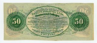 1800 ' s $50 Bryant,  Stratton & Co ' s International College Bank - YORK Note 2