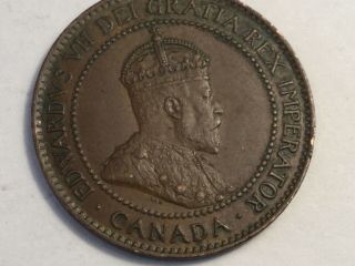 Canada 1906 1 Cent Coin Near Extra Fine