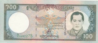 100 Rupees Unc Crispy Banknote From Bhutan 2000 Pick - 25