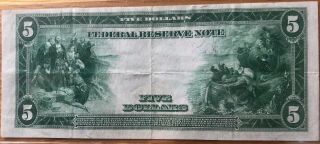1914 $5 FEDERAL RESERVE BANK NOTE White/Mellon 2
