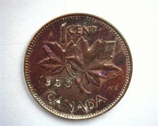 Canada 1953 Small Cent - No Shoulder Fold - Gem Uncirculated Rb